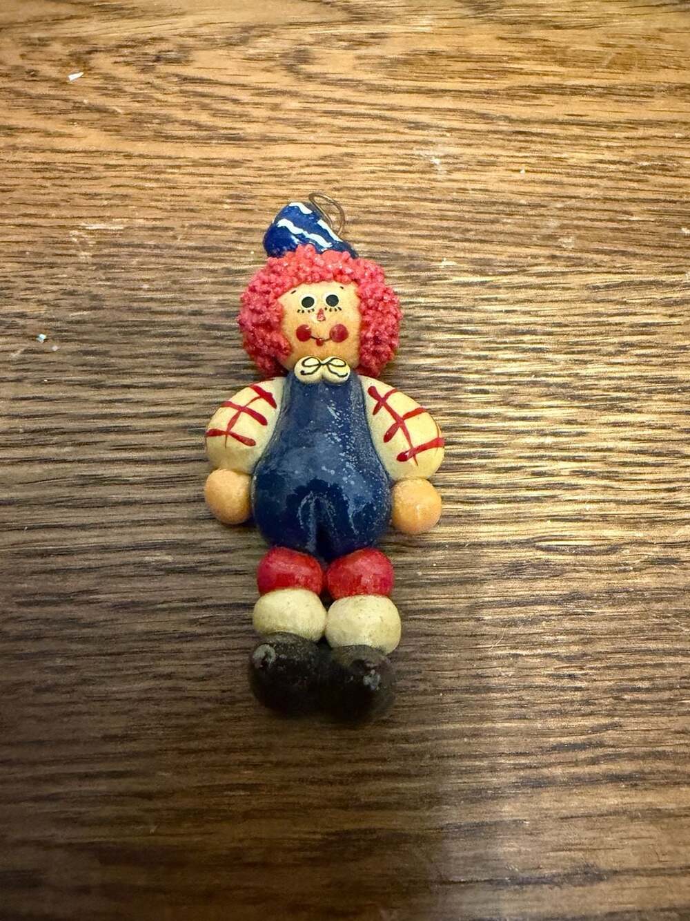 Vintage Handcrafted Salt Dough Raggedy Andy Ornament Named David